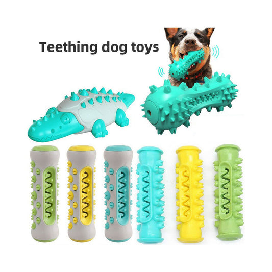 Juguete Mordedor para Perros con Cepillo Dental 🦷 TPR + Cuerda de Algodón