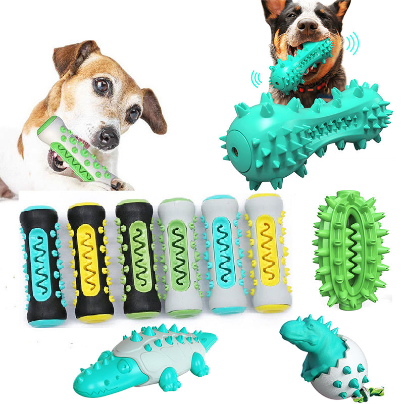 Juguete Mordedor para Perros con Cepillo Dental 🦷 TPR + Cuerda de Algodón