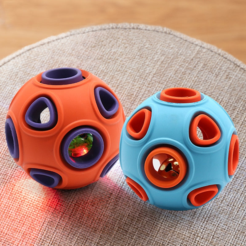 Pelota Dispensadora de Premios para Perros 🐾 Juguete Interactivo con Luz LED